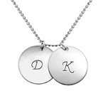 シルバーディスクイニシャルネックレス