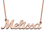 スクリプトピンクゴールドネームネックレス