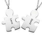 スターリングシルバー カップルパズルネックレス