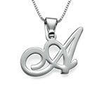 スターリングシルバーイニシャルネックレス