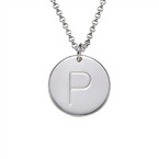 クリスタル付きイニシャルチャームペンダント