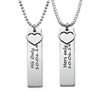 パーソナライズバーペアネックレス