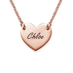 ピンクゴールド刻印ハートネックレス