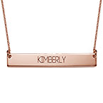 ピンクゴールド大文字バーネックレス