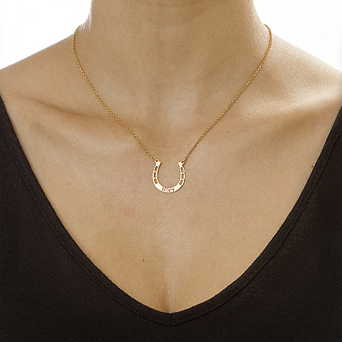 刻印付き馬蹄形ネックレス - 1