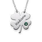 刻印入り四葉クローバーネックレス