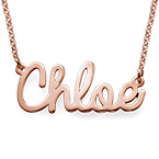 筆記体ピンクゴールドネームネックレス