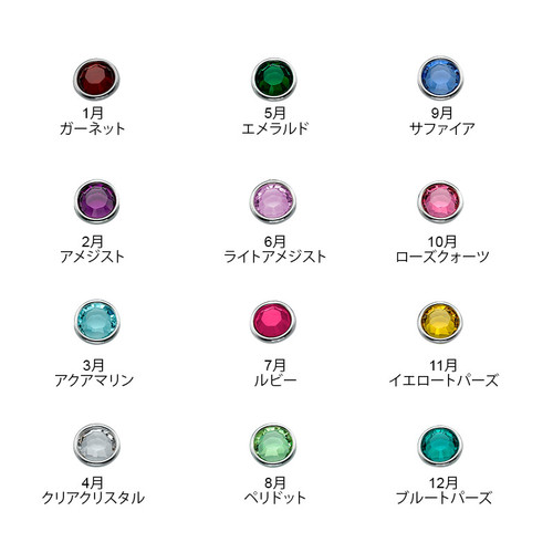 誕生石付きディスク刻印ネックレス - 3