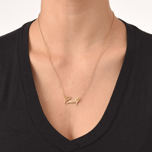 金メッキエクストラ強度プチネームネックレス - 2