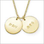 金メッキディスクネックレス