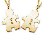 金メッキパズルペアネックレス