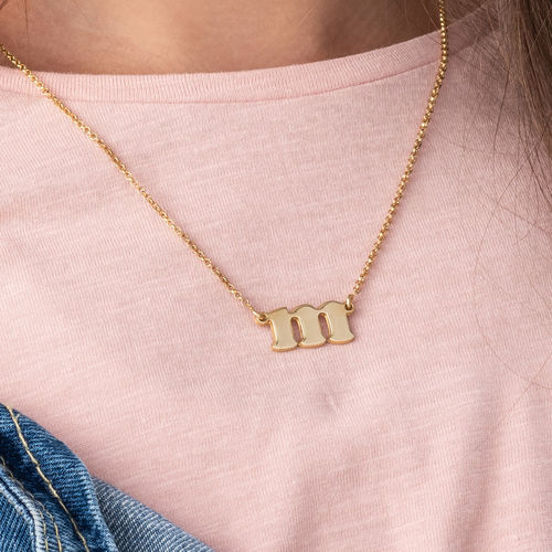 金メッキプチイニシャルネックレス - 2