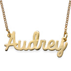 金メッキ筆記体ネームネックレス